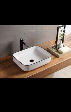 Hometure Bathroom Ceramic Vessel Counter above Sink Basin 20x16
