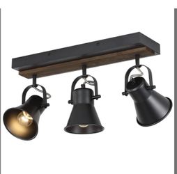 3-Light Track Lighting Kit,Black Semi Flush Mount Ceiling Light