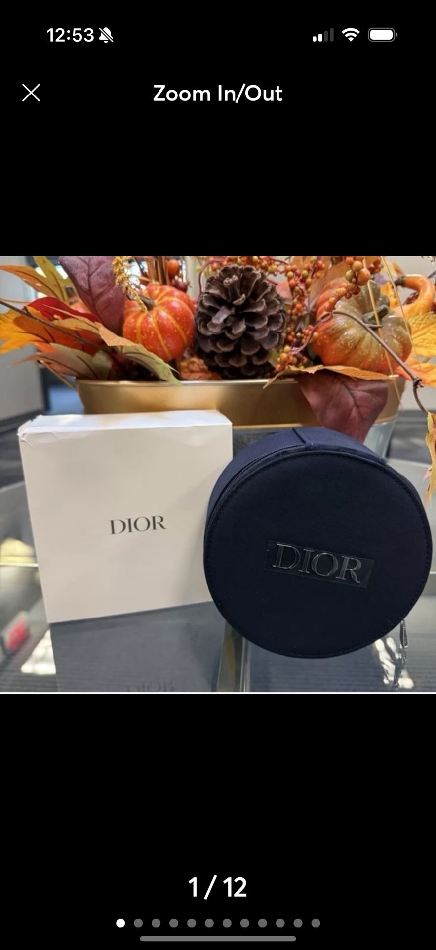 DIOR Beauty Vanity Case Round Makeup Bag With Mirror NEW With BOX!