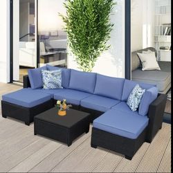 7 pieces brand new outdoor patio furniture - Blue