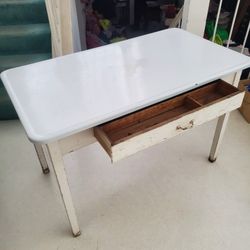 Antique enamel top Table