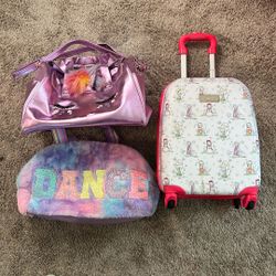 Girls Duffle Bag And Suitcase Bundle 