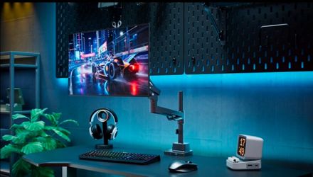 NEW ARES WING Heavy Duty Ultrawide Monitor Arm - Fits 24-57" Screens Up to 66 lbs