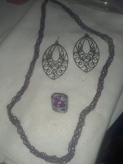 Three Piece Jewelry Set Including Vintage Ring