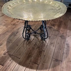 Moraccan Brass Table With Iron Stand