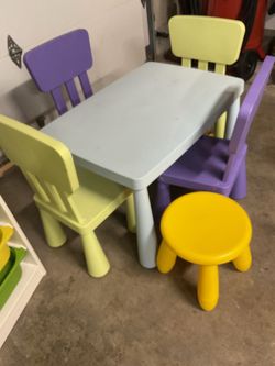 IKEA table ,chairs ,Toybox