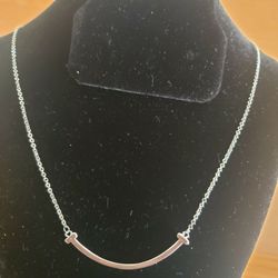 Sterling Silver Smile Necklace...20 Inches Long 