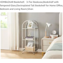 3-tier glass bookcase