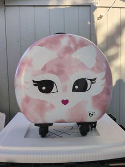 JUSTICE PINK FOX HARD SHELL ZIP AROUND SPINNER SUITCASE