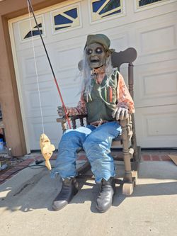 Halloween Animated Zombie Fisherman Decoration