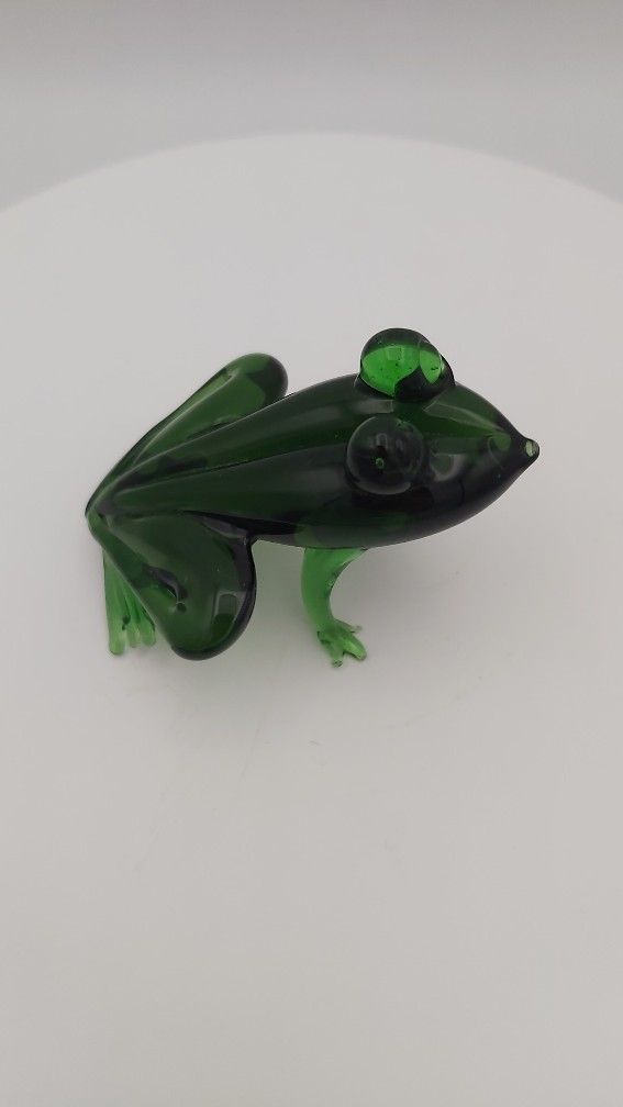 Cute Vintage Miniature Glass Frog