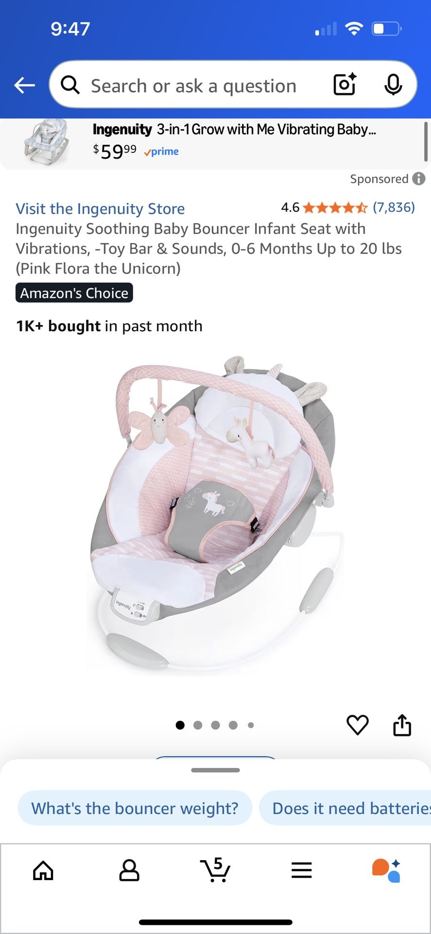 Ingenuity Soothing Baby Bouncer