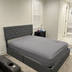 Gray Queen Bed Frame