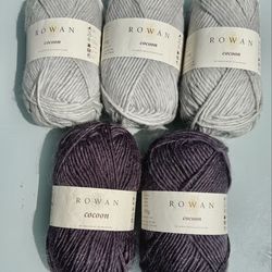 5 Skeins Rowan Cocoon yarn, single ply
