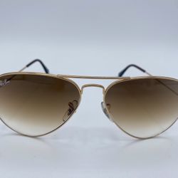 Ray Ban Italy RB3025 58*14 Gold Aviator Sunglasses Good-looking condition.