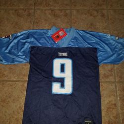NFL Tennessee Titan's Air McNair Brand New With Tag's Light Blue Dark Blue Medium Jersey