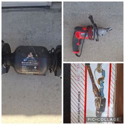 TOOL LOT Chicago Tool 6-Inch Bench Grinder, Bauer Sheats and Mechanical puller LOT