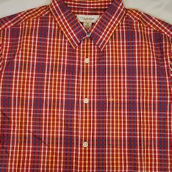 Calvin Klein Red and Blue Plaid Men's Shirt Size M