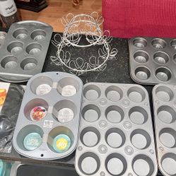 large Bakers, Lot, Cupcake, Tins, Cupcake Holder, And More