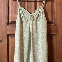 Light Green Floral Mini Dress
