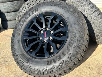 WE INSTALL 👨🏻‍🔧 4X 18” GMC Sierra Yukon AT4 Wheels TAHOE Rims Goodyear AT LT275/70R18 90% LIFE