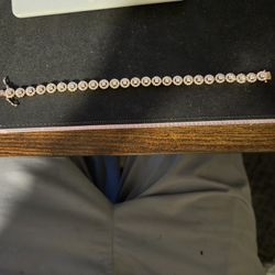 CZ 14k Rose Gold Plated 925 Silver Tennis Bracelet 
