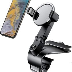 Phone Holder for Cars, Phone Mounts for Car Dashboard Thick Case & Big Friendly Phone Holder, Strong Clamp 360° Rotation Car Cell Phone Holder