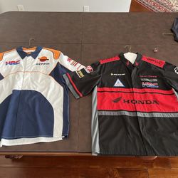 Mens XL Racing Shirts Collared Button Down Cotton