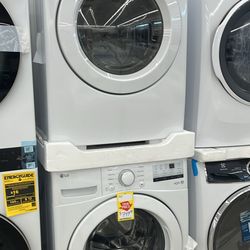 New LG Front Load Washer And Dryer Stackable - Financing With $10 Down Payment 