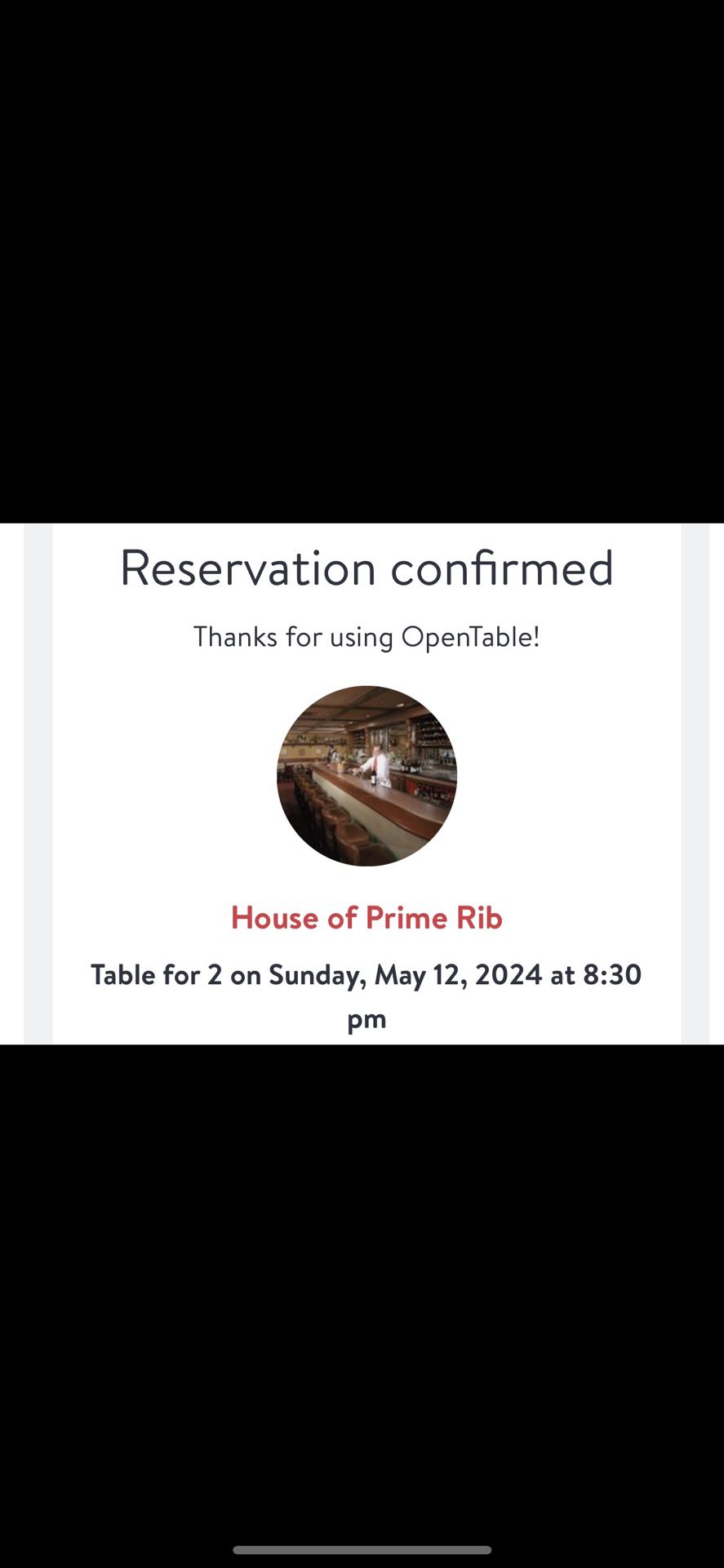 House Of Prime Rib Reservation 