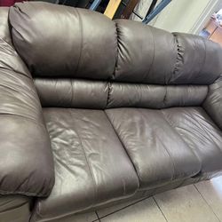 Black Leather Sofa 