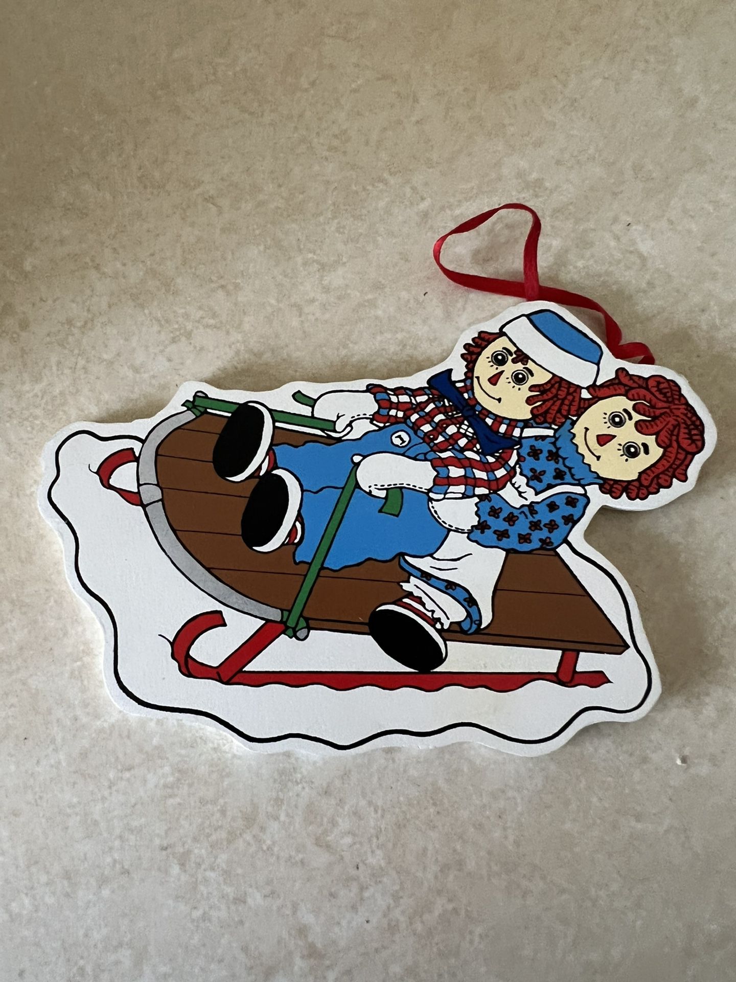 Wooden Raggedy Ann & Andy Ornament