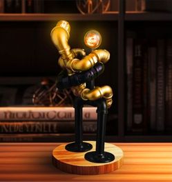 Steampunk Robot table lamp