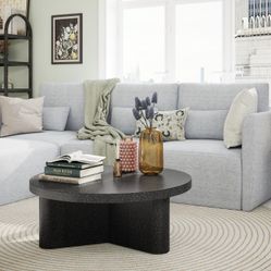 NEW Sectional Sofa W/ Ottoman by Drew Barrymore, 3 Person Couch - Gray Fabric !