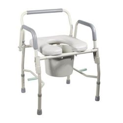 Drive, Deluxe Steel Drop Arm Commode, Padded Seat And Arms