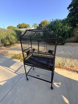 Large Black Bird Cage with Stand