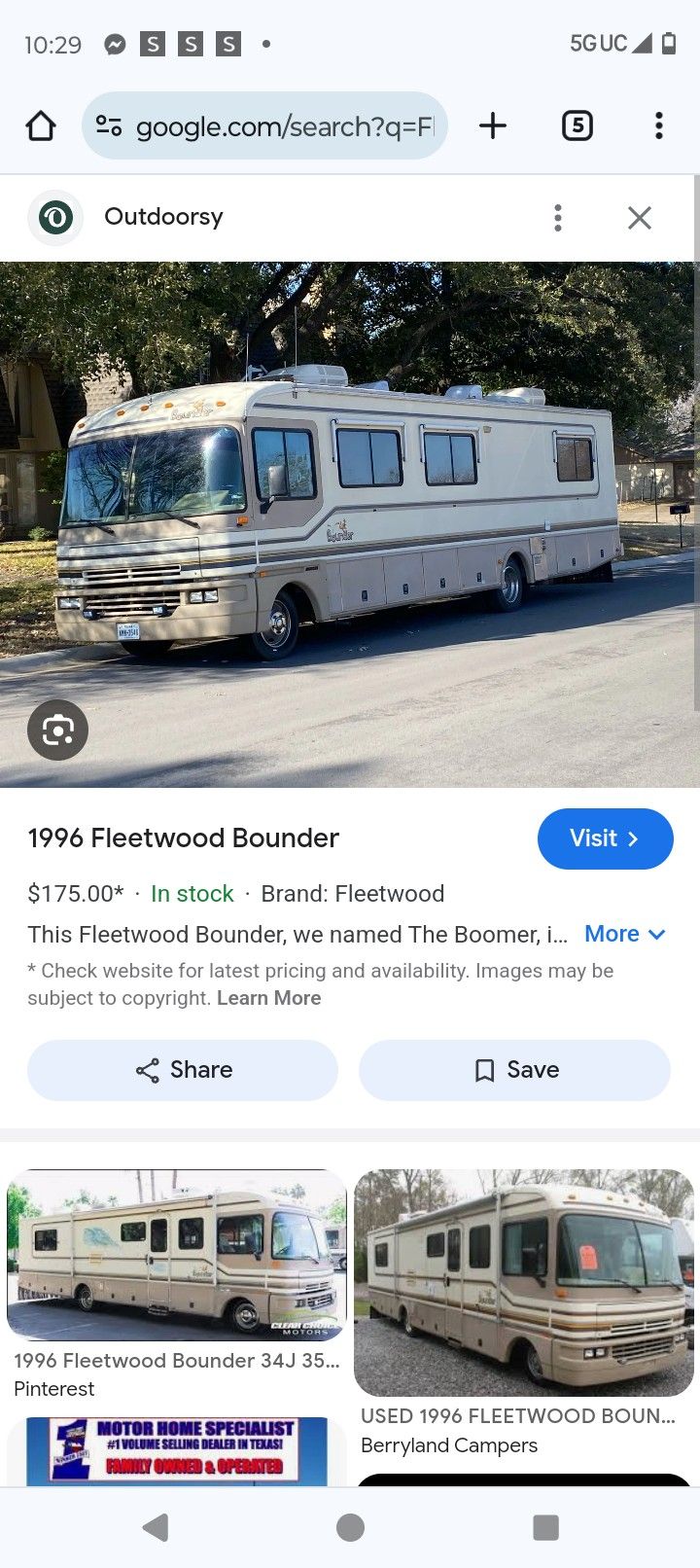 Fleetwood Bounder 1996 R V