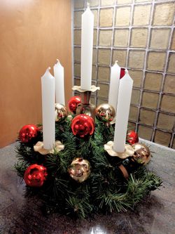 Handcrafted Holiday Decor Candelabra Centerpiece