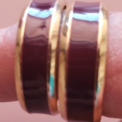 Gold & Plum Earrings