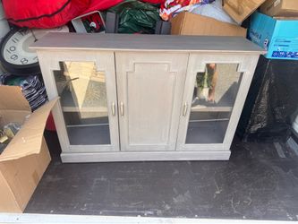 Grey wooden sideboard