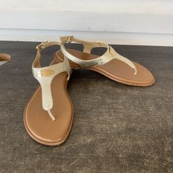 MICHAEL Michael Kors Plate Sandal Gold Metallic Snake Women’s Size 10M