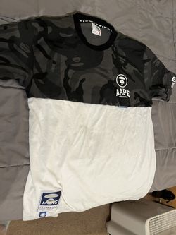 A Bathing Ape AAPE T-Shirt White Black Gray Pattern Size Large Men Original
