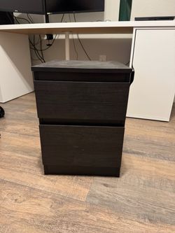 IKEA MALM 2-Drawer Nightstand Black-Brown