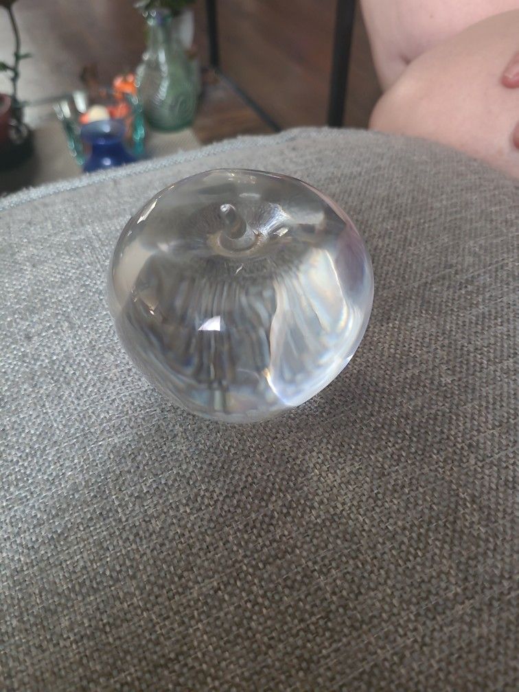 Tiffany & Co Crystal Apple Paperweight