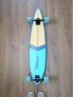Retrospec Zed Bondi Blue 41" Bamboo Pintail Longboard with blue wheels