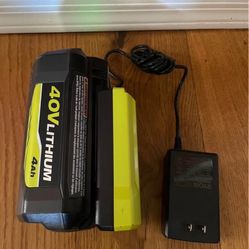 RYOBI 40V Battery & Charger Kit – 4.0 Ah Lithium-Ion
