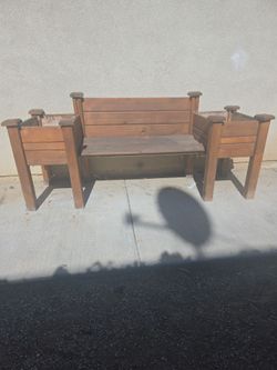 Wooden Outdoor Bench and Chair Set