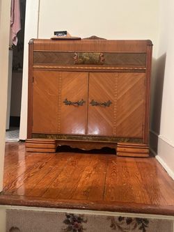 Antique Art Deco Wood Cabinet