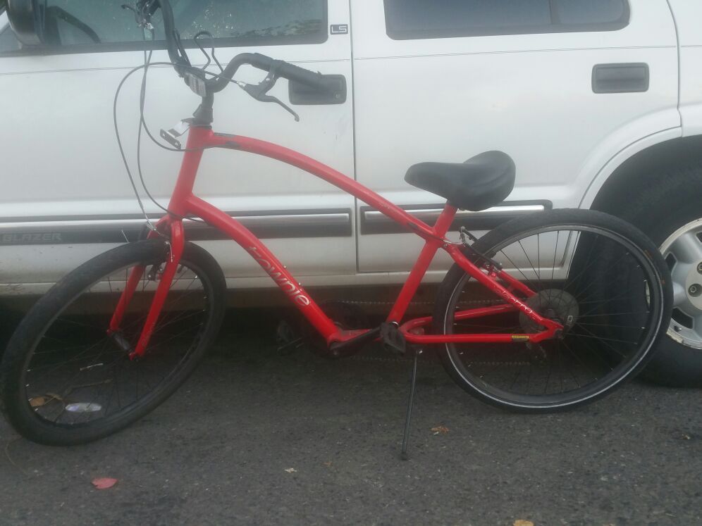 Electra bike townie 7 light6061 aluminum TIG weld Red bicycle.