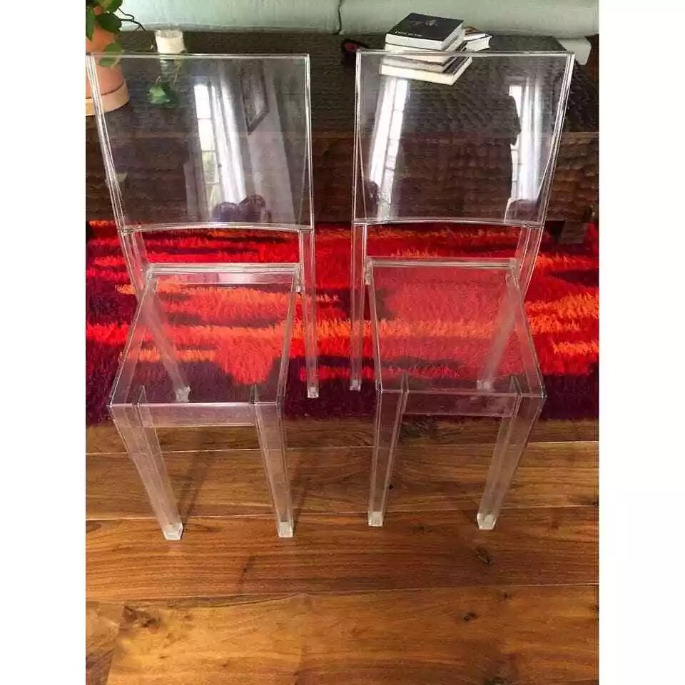 Kartell Philippe Starck La Marie Chairs Set of 2 Crystal
